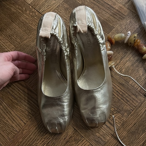 GOLD Ulla Johnson beaded ballet heels - Picture 7 of 11